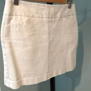 Loft White Shift-Style Mini Skirt